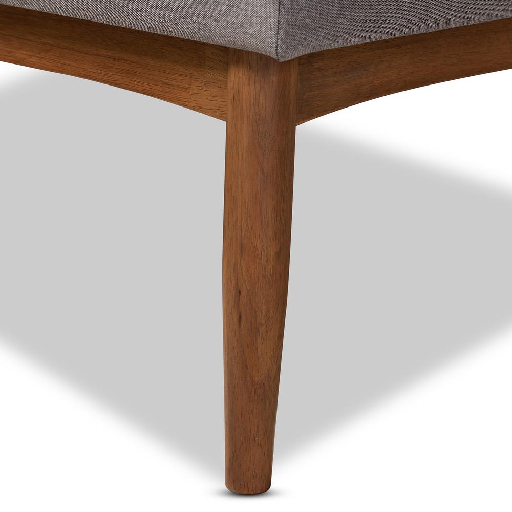 Gray Fabric Upholstered 2-Piece Wood Dining Nook Banquette Set. Picture 8
