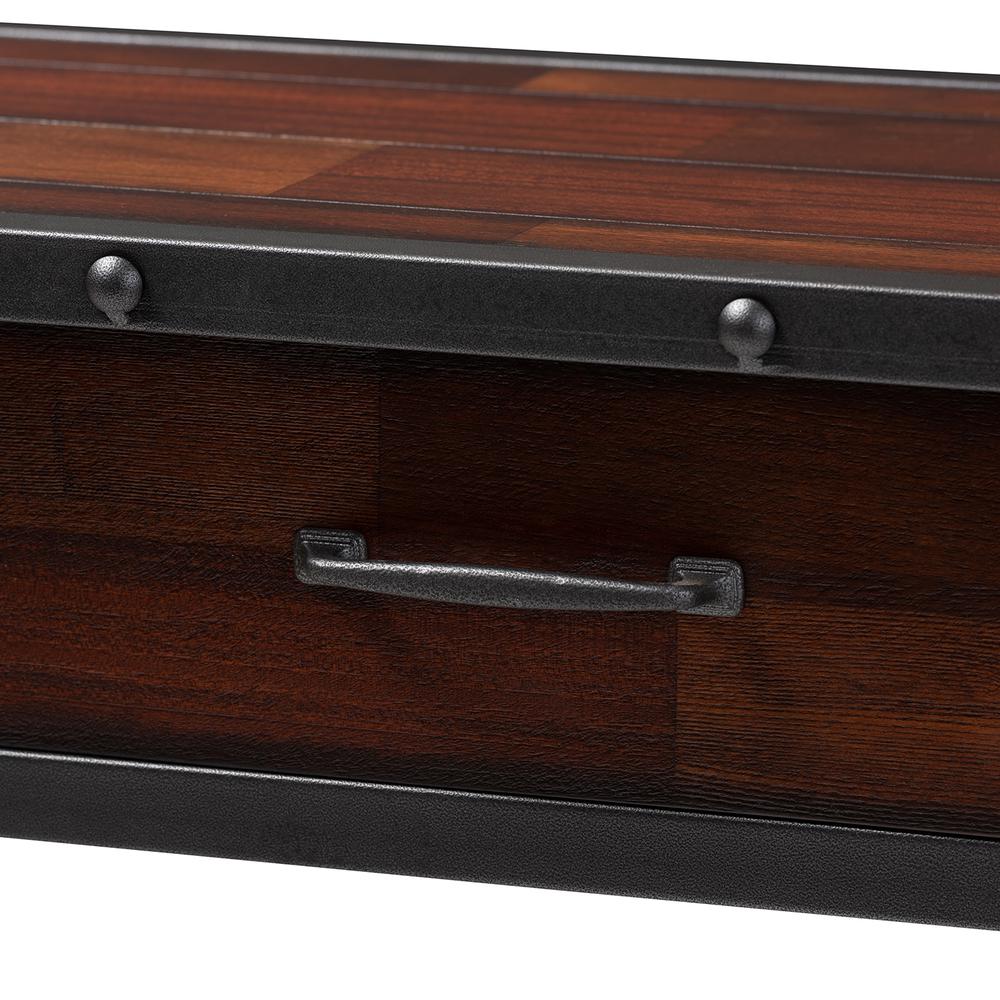 Jana Vintage Industrial Walnut-Finished Wood 2-Drawer Dining Room Server. Picture 15