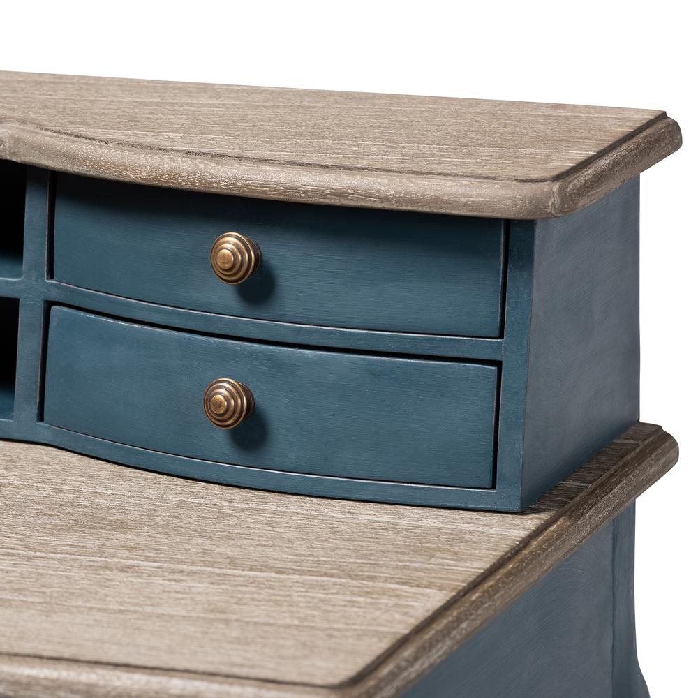 Celestine French Provincial Blue Spruce Finished Wood Accent Writing Desk. Picture 17