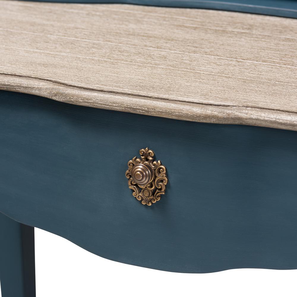Celestine French Provincial Blue Spruce Finished Wood Accent Writing Desk. Picture 18