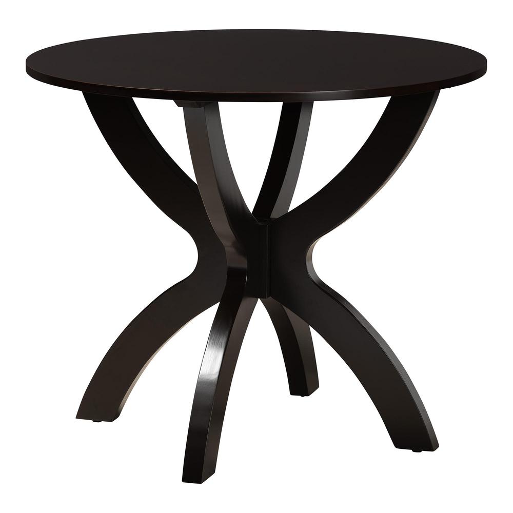 Bailey Modern Sand Fabric and Dark Brown Finished Wood 5-Piece Dining Set. Picture 3