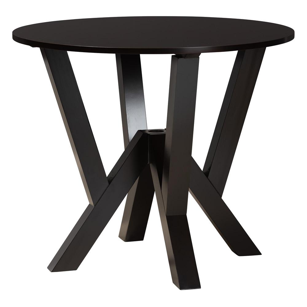 Elise Modern Sand Fabric and Dark Brown Finished Wood 5-Piece Dining Set. Picture 13