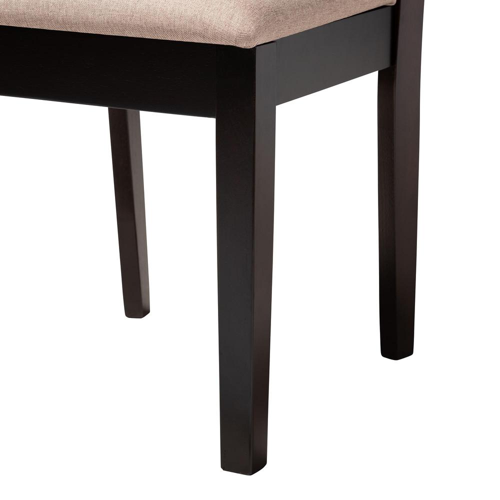 Elise Modern Sand Fabric and Dark Brown Finished Wood 5-Piece Dining Set. Picture 16