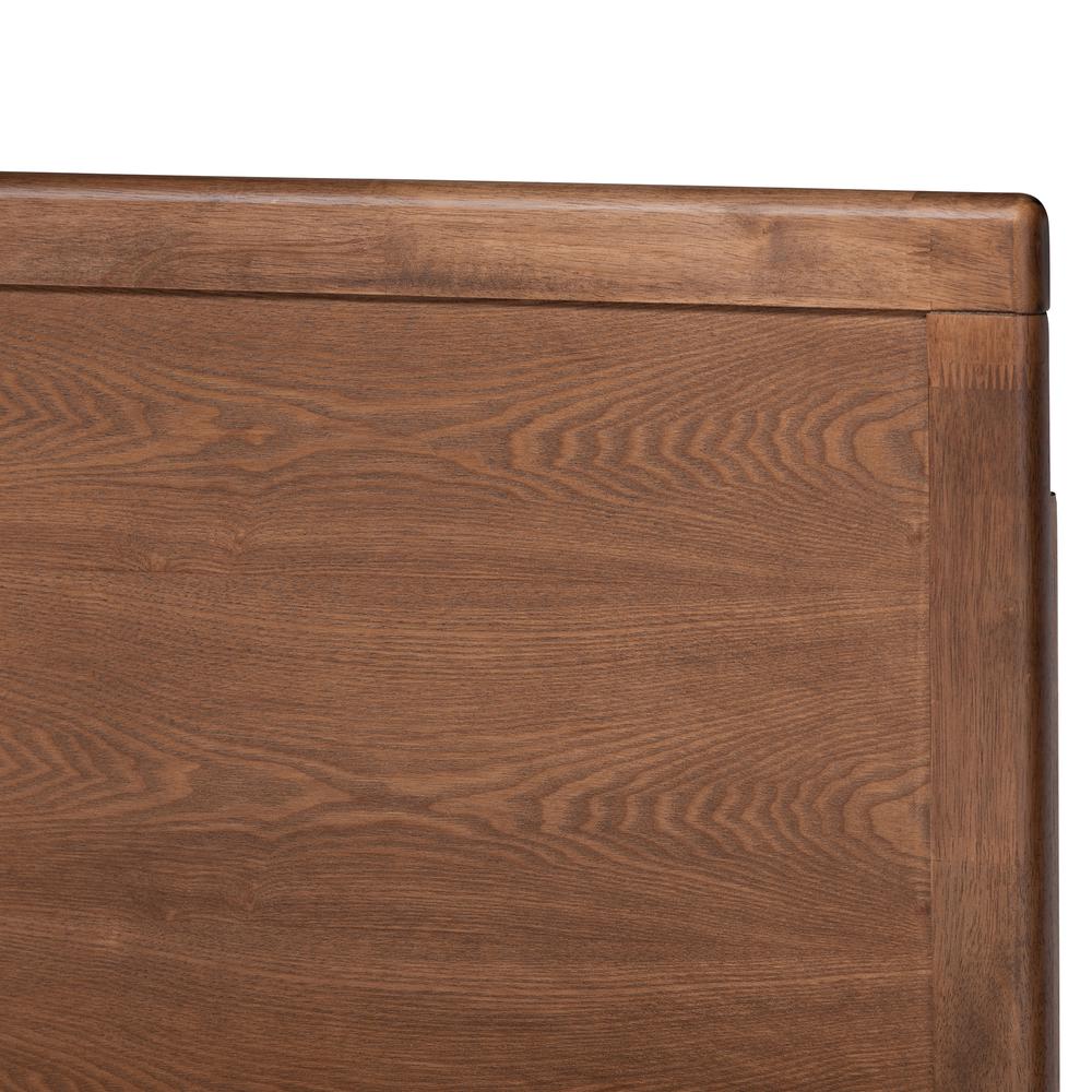 Ash Walnut Brown Finished Wood Full Size Platform Bed. Picture 14