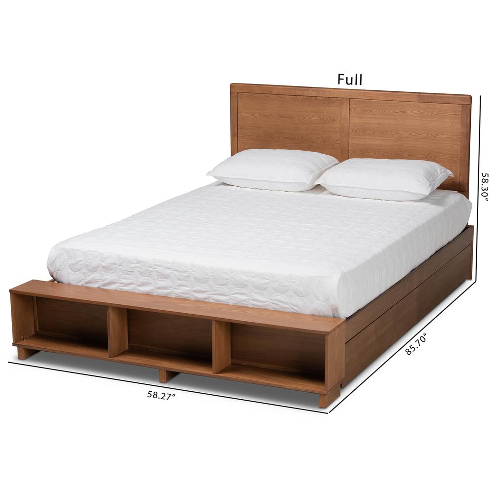 Wood Full Size 4-Drawer Platform Storage Bed with Built-In Shelves. Picture 25