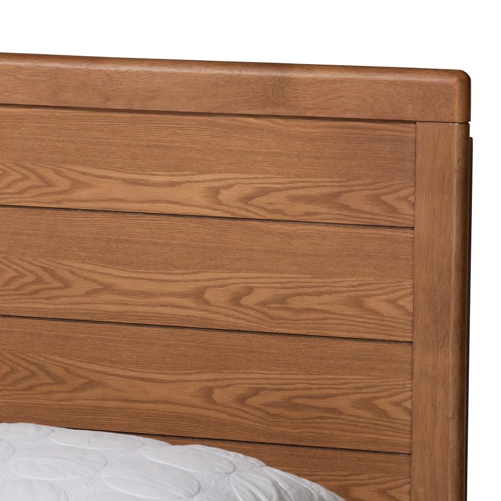 Daina Mid-Century Modern Ash Walnut Finished Wood Full Size Platform Bed. Picture 15