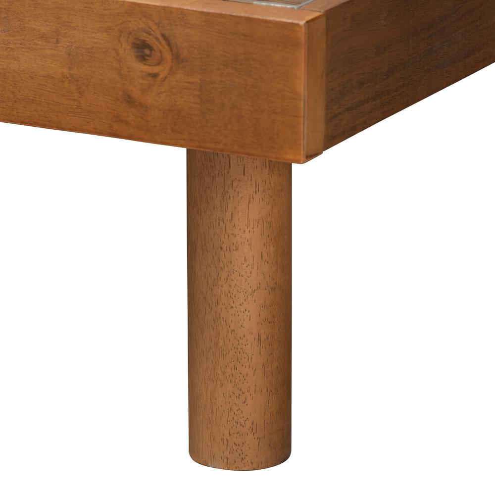 Daina Mid-Century Modern Ash Walnut Finished Wood Full Size Platform Bed. Picture 16