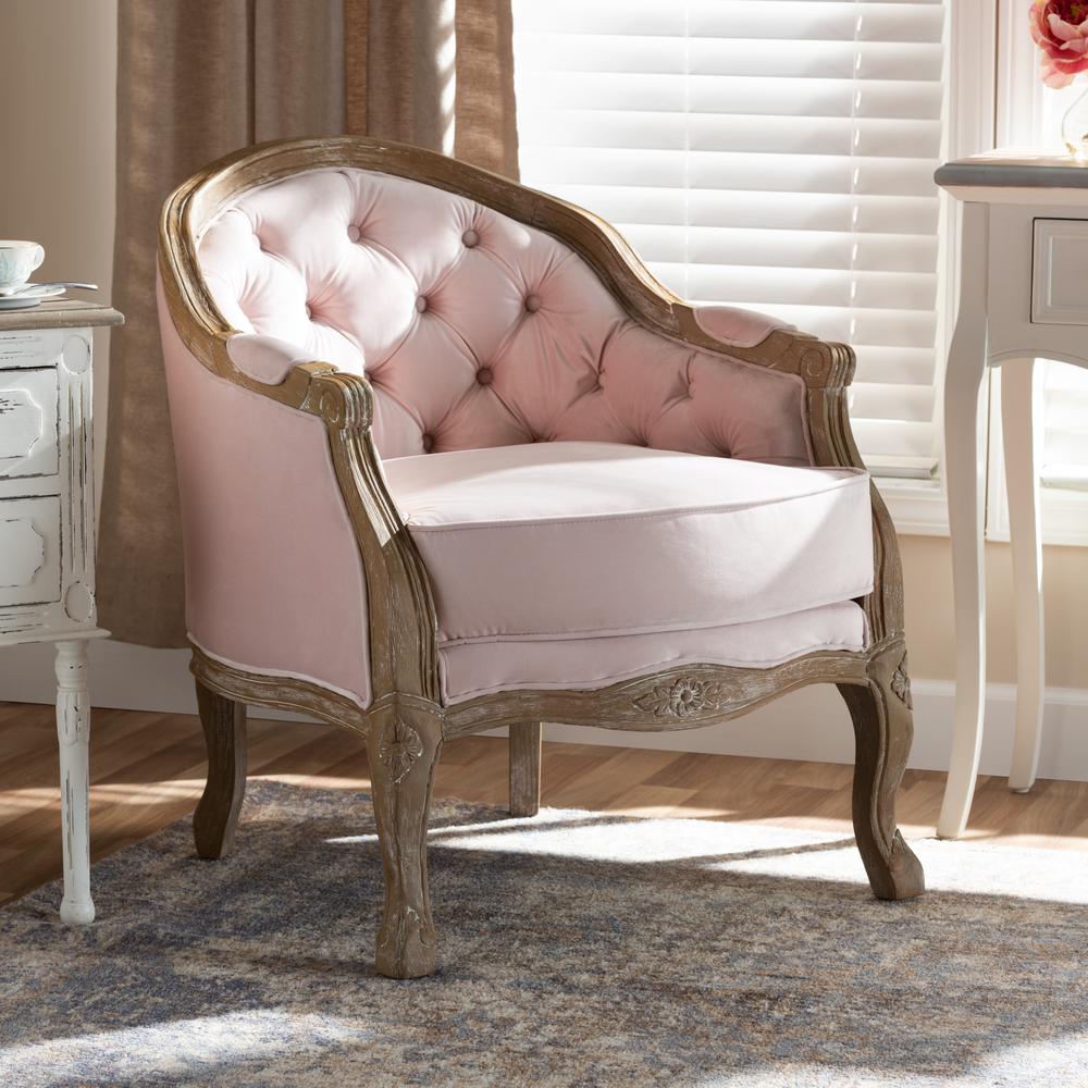 White-Washed Oak Wood Armchair. Picture 10