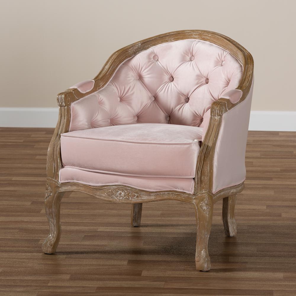 White-Washed Oak Wood Armchair. Picture 17
