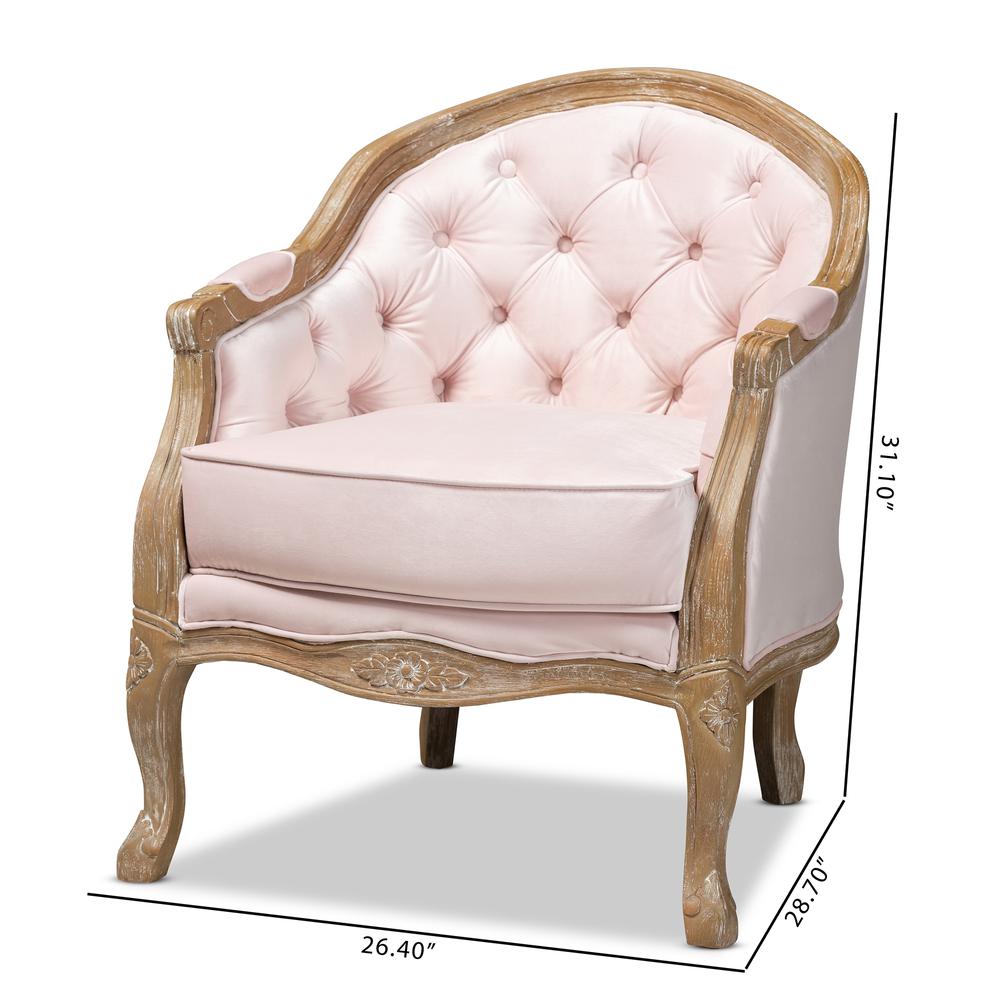 White-Washed Oak Wood Armchair. Picture 18