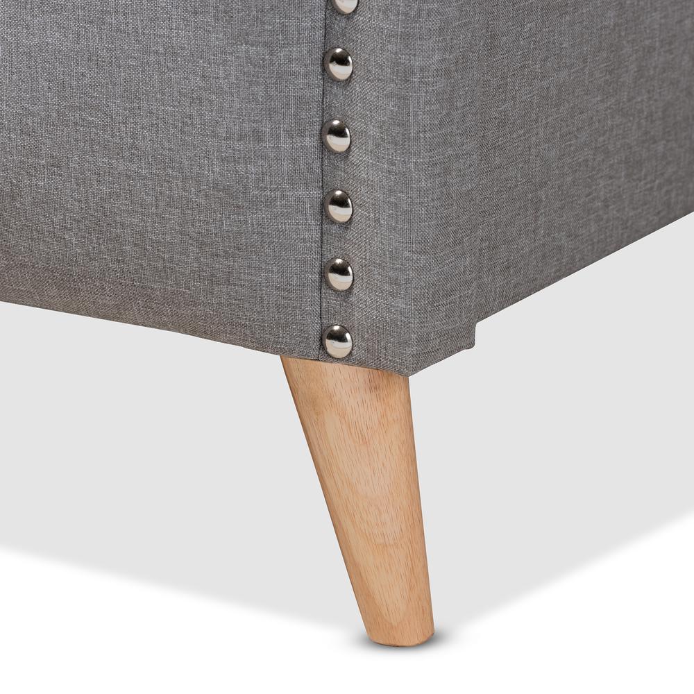 Baxton Studio Felisa Modern and Contemporary Grey Fabric Upholstered and Button Tufted King Size Platform Bed. Picture 5
