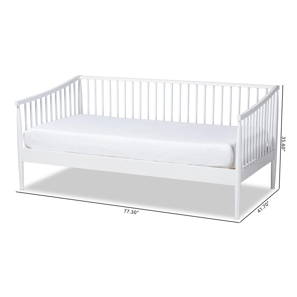 Renata Classic and Traditional White Finished Wood Twin Size Spindle Daybed. Picture 16