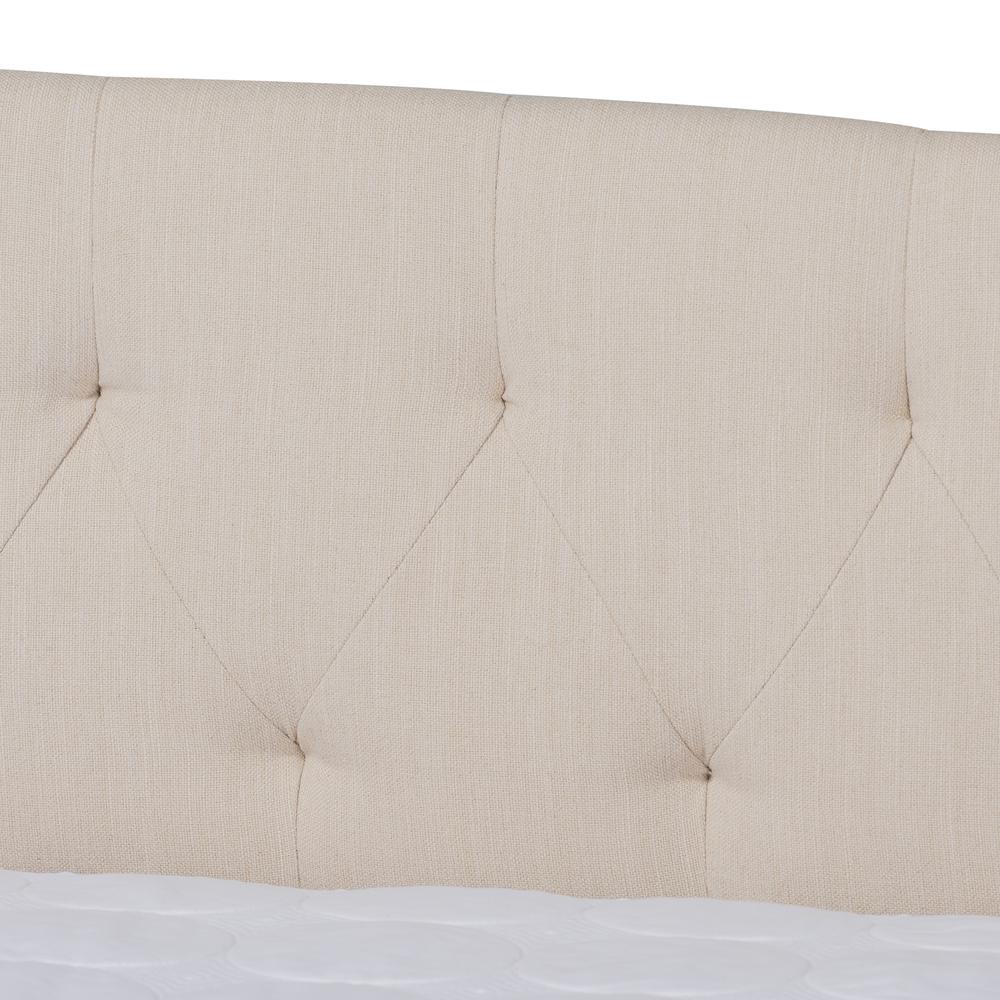 Beige Fabric Upholstered Full Size Daybed with Roll-Out Trundle Bed. Picture 17
