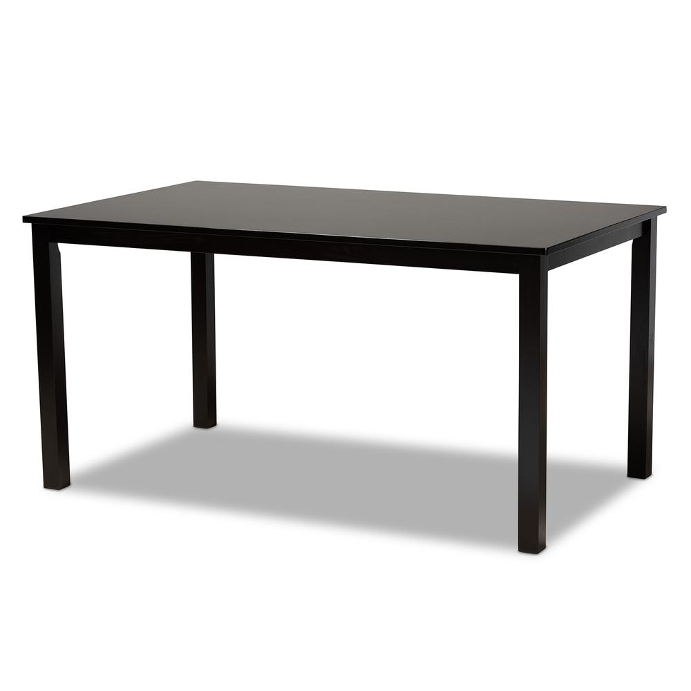 Grey Fabric Upholstered and Dark Brown Finished Wood 6-Piece Dining Set. Picture 13