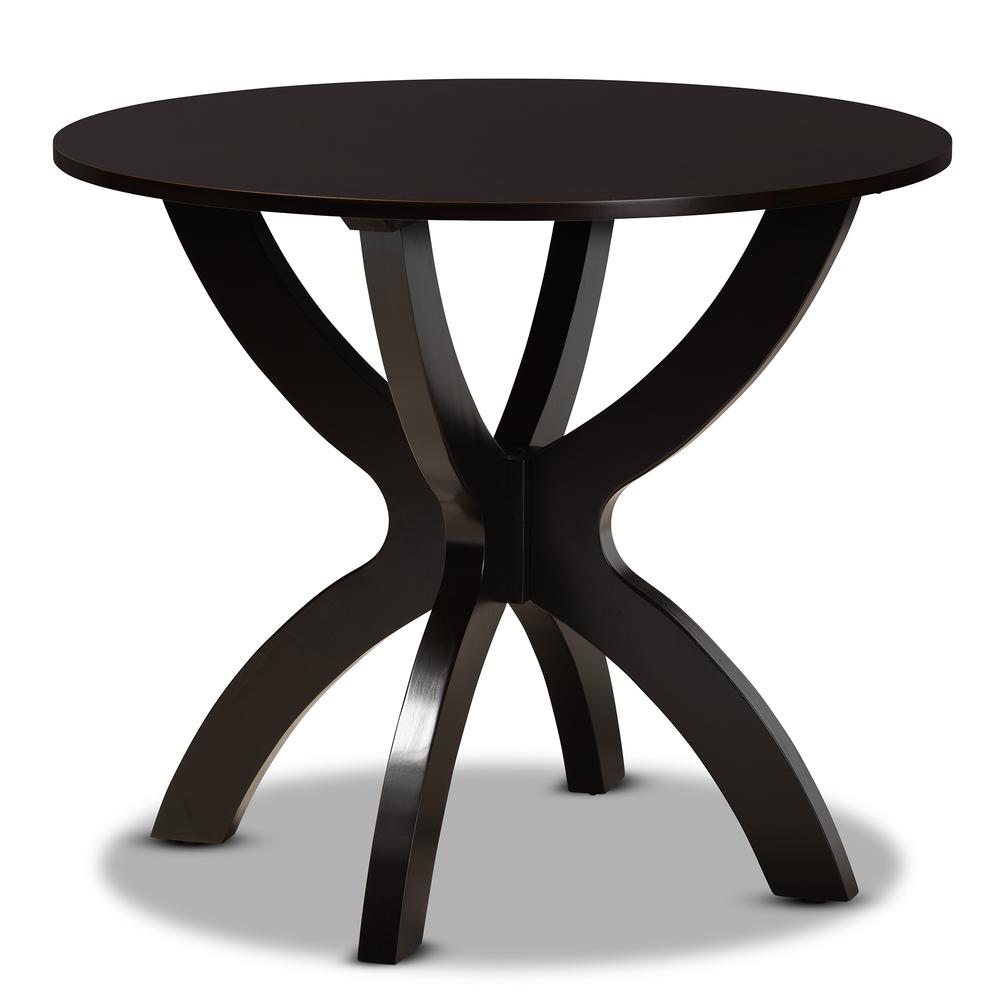 Grey Fabric Upholstered and Dark Brown Finished Wood 5-Piece Dining Set. Picture 12