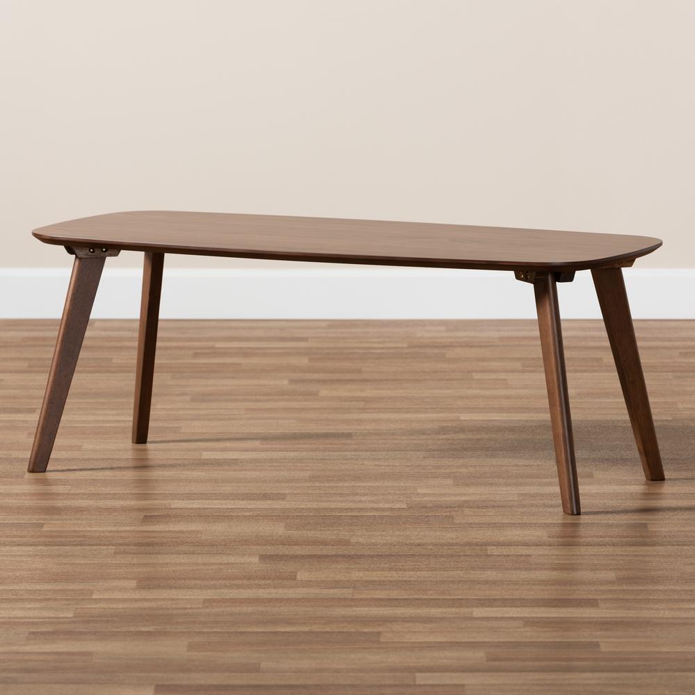 Baxton Studio Dahlia Mid-Century Modern Walnut Finished Coffee Table. Picture 15