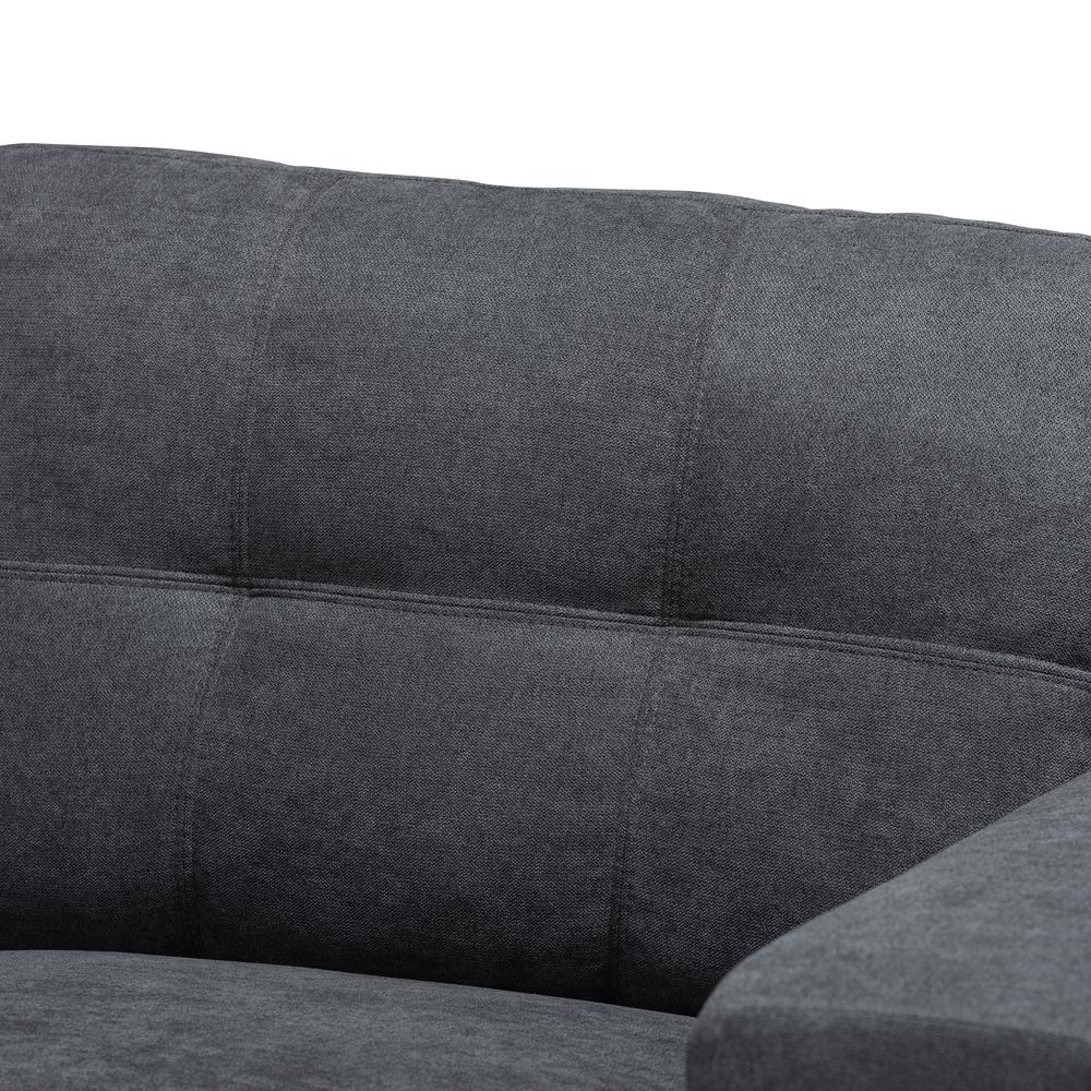 Dark Grey Fabric Upholstered Sectional Sofa with Left Facing Chaise. Picture 8