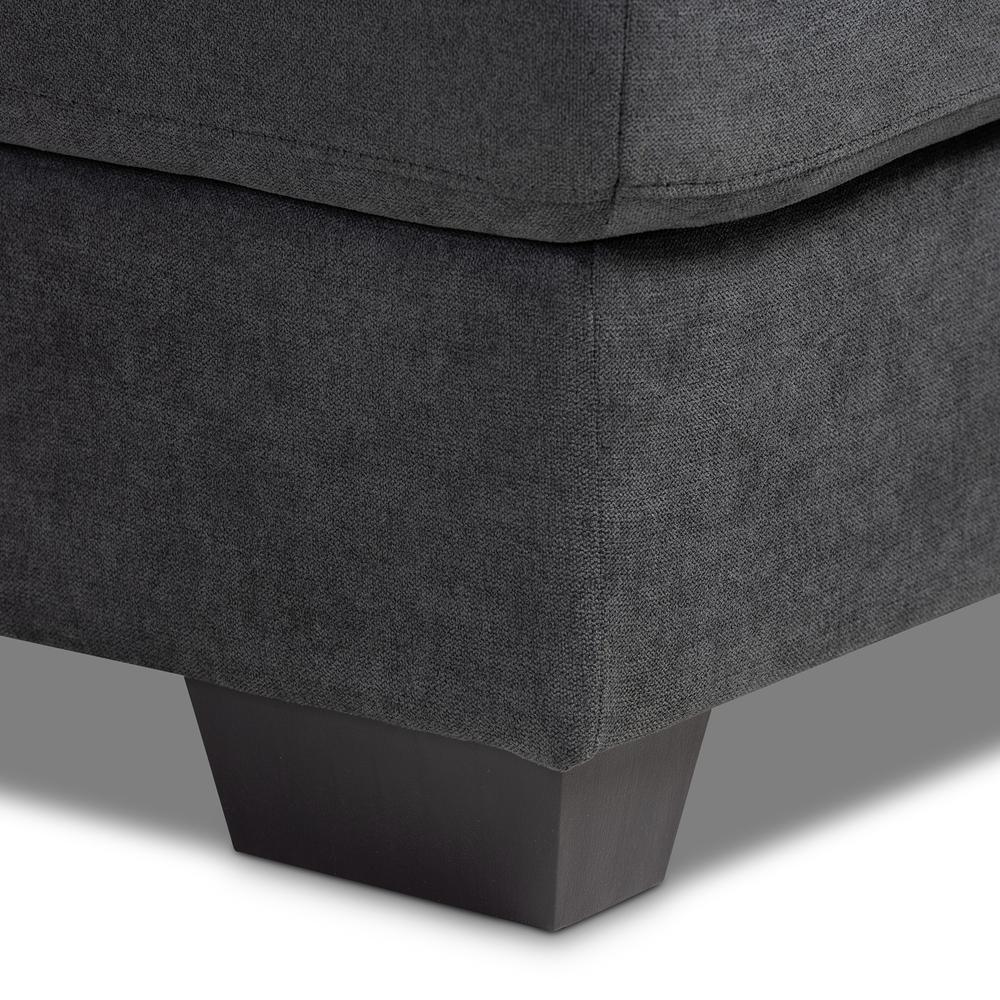Dark Grey Fabric Upholstered Sectional Sofa with Left Facing Chaise. Picture 9