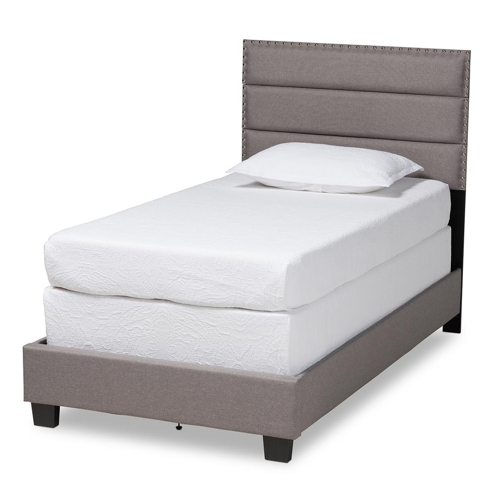 Baxton Studio Ansa Modern and Contemporary Grey Fabric Upholstered Twin Size Bed. Picture 13