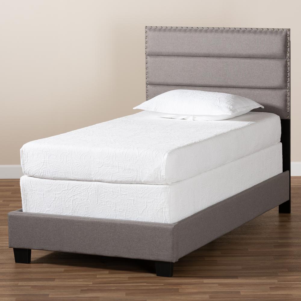 Baxton Studio Ansa Modern and Contemporary Grey Fabric Upholstered Twin Size Bed. Picture 19
