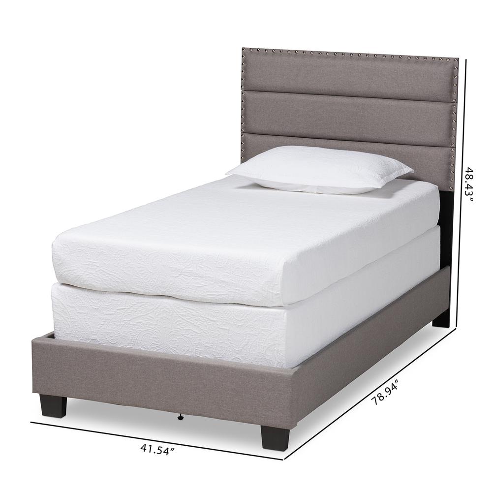 Baxton Studio Ansa Modern and Contemporary Grey Fabric Upholstered Twin Size Bed. Picture 20
