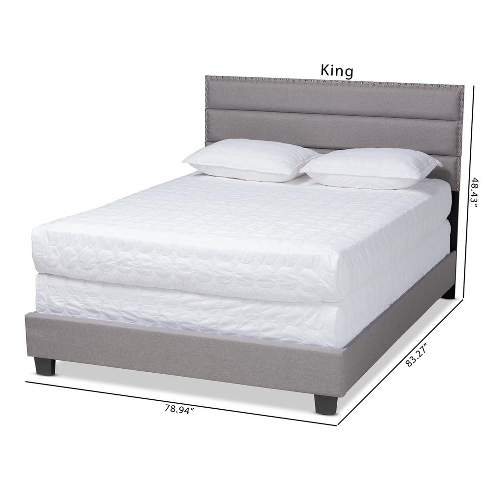 Baxton Studio Ansa Modern and Contemporary Grey Fabric Upholstered Twin Size Bed. Picture 22