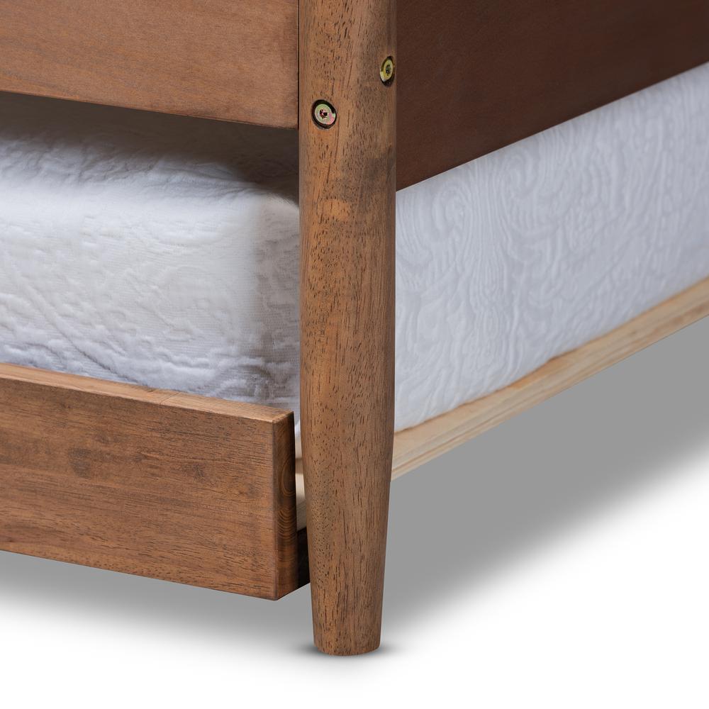 Veles Mid-Century Modern Ash Wanut Finished Wood Daybed with Trundle. Picture 18