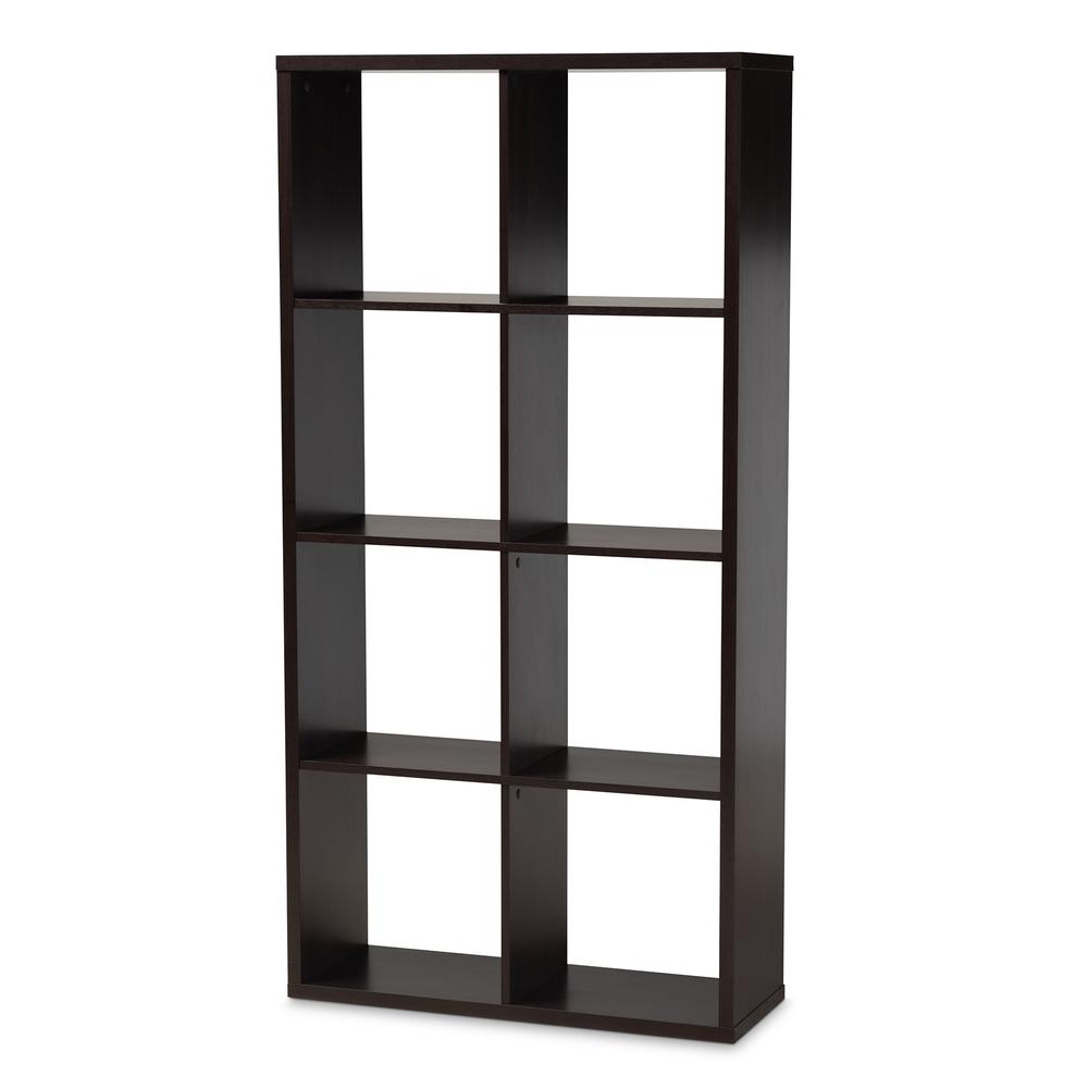 Baxton Studio Janne Modern and Contemporary Dark Brown Finished 8-Cube Multipurpose Storage Shelf. Picture 9