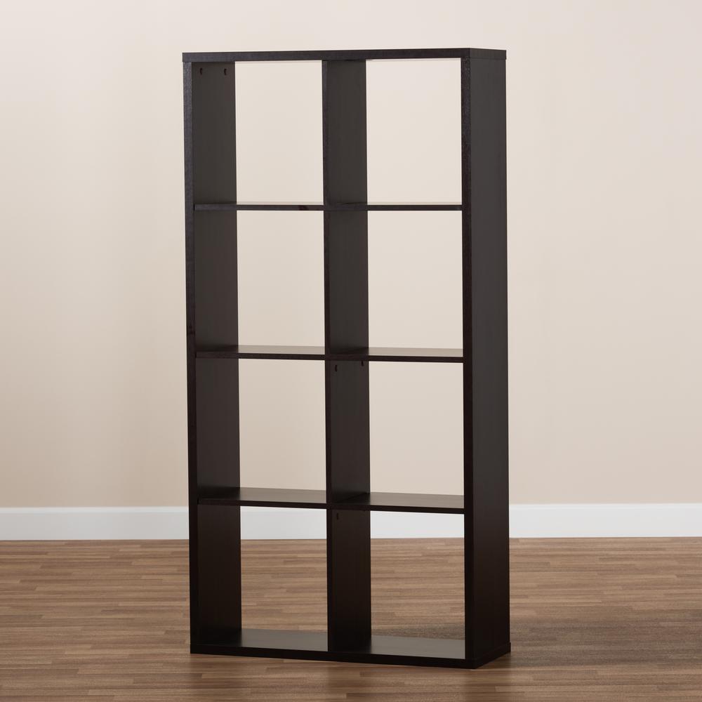 Baxton Studio Janne Modern and Contemporary Dark Brown Finished 8-Cube Multipurpose Storage Shelf. Picture 13
