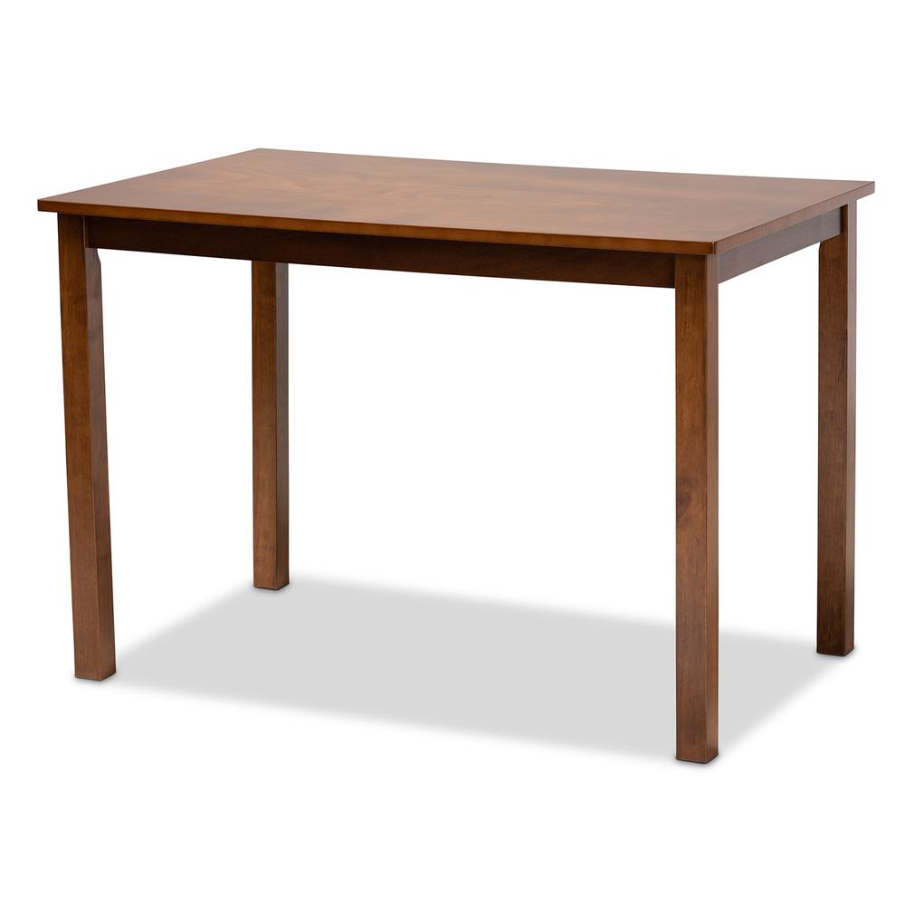 Grey Fabric Upholstered and Walnut Brown Finished Wood 5-Piece Dining Set. Picture 12