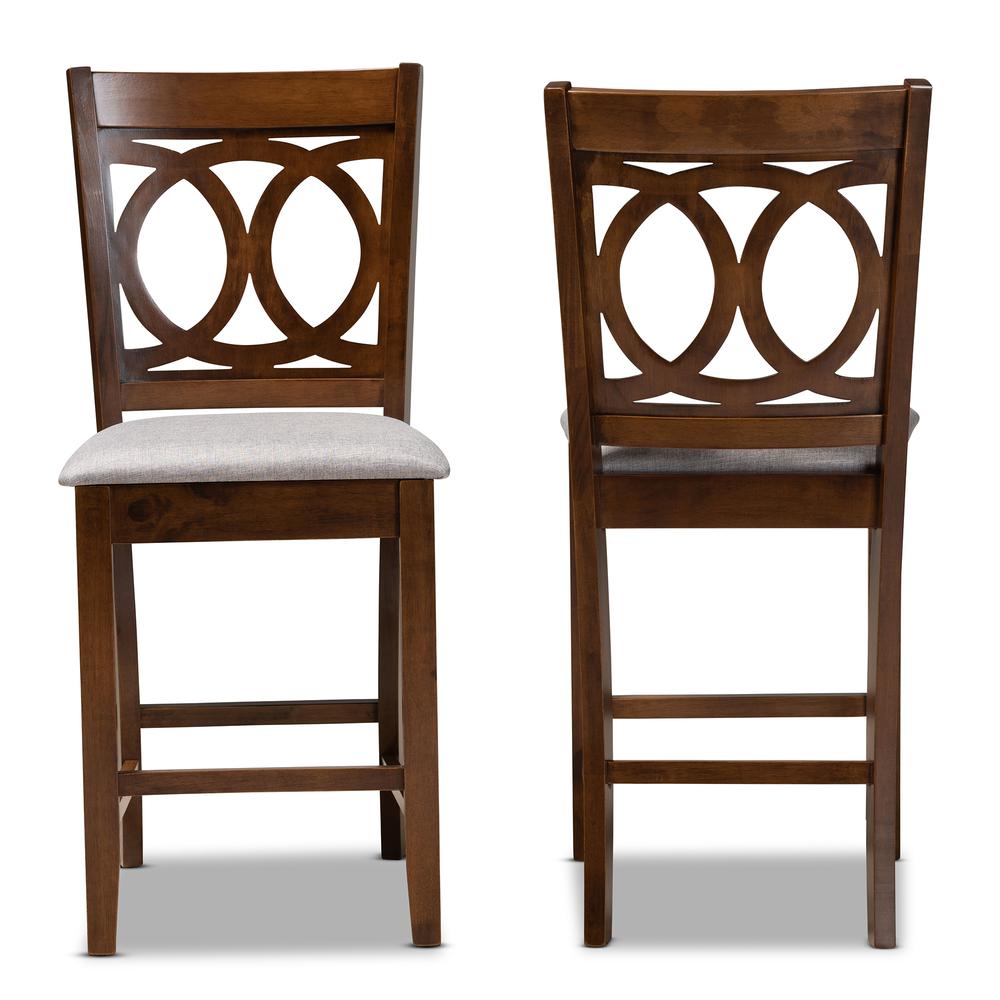 Walnut Brown Finished Wood 2-Piece Counter Height Pub Chair Set. Picture 10