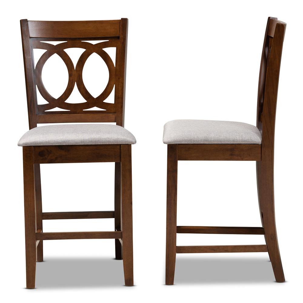 Walnut Brown Finished Wood 2-Piece Counter Height Pub Chair Set. Picture 11