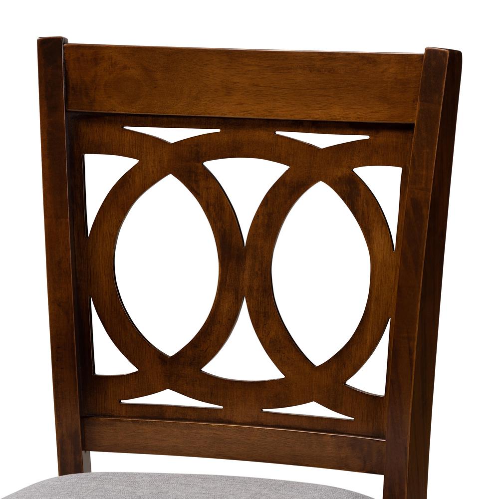 Walnut Brown Finished Wood 2-Piece Counter Height Pub Chair Set. Picture 12