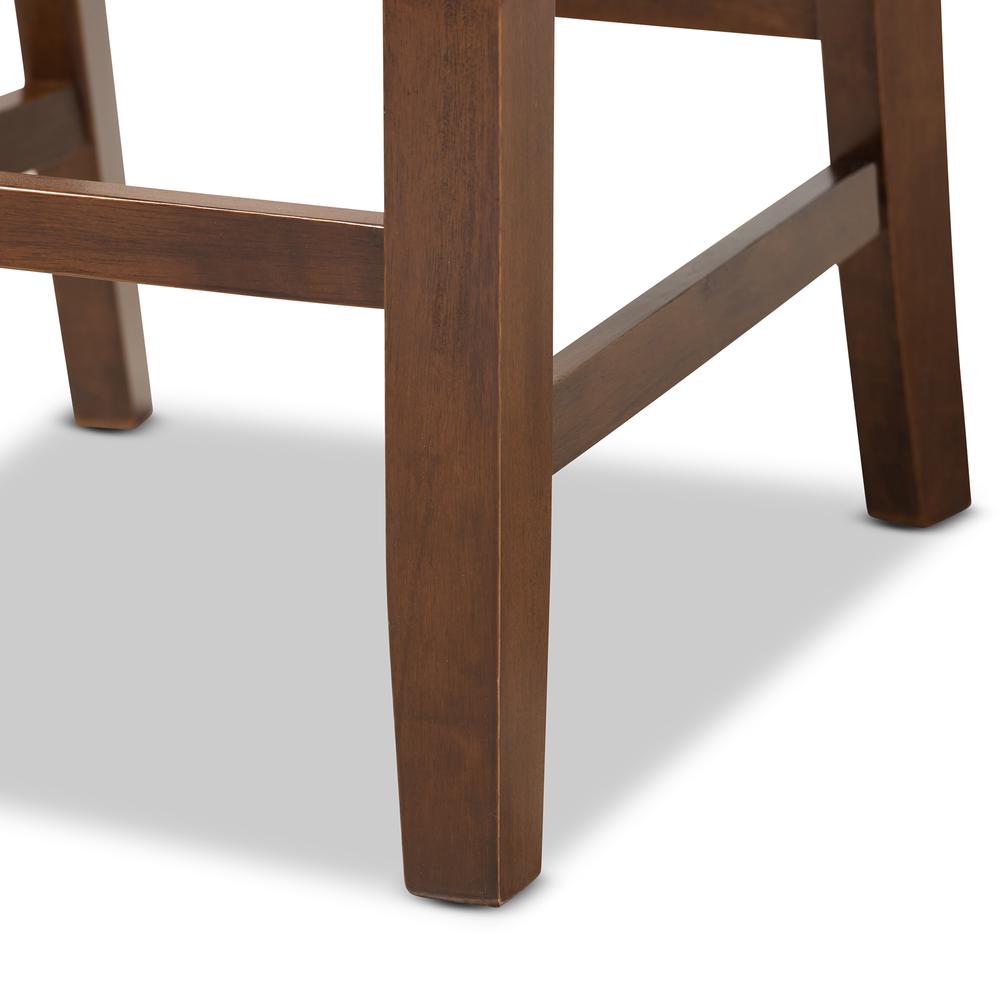 Walnut Brown Finished Wood 2-Piece Counter Height Pub Chair Set. Picture 13