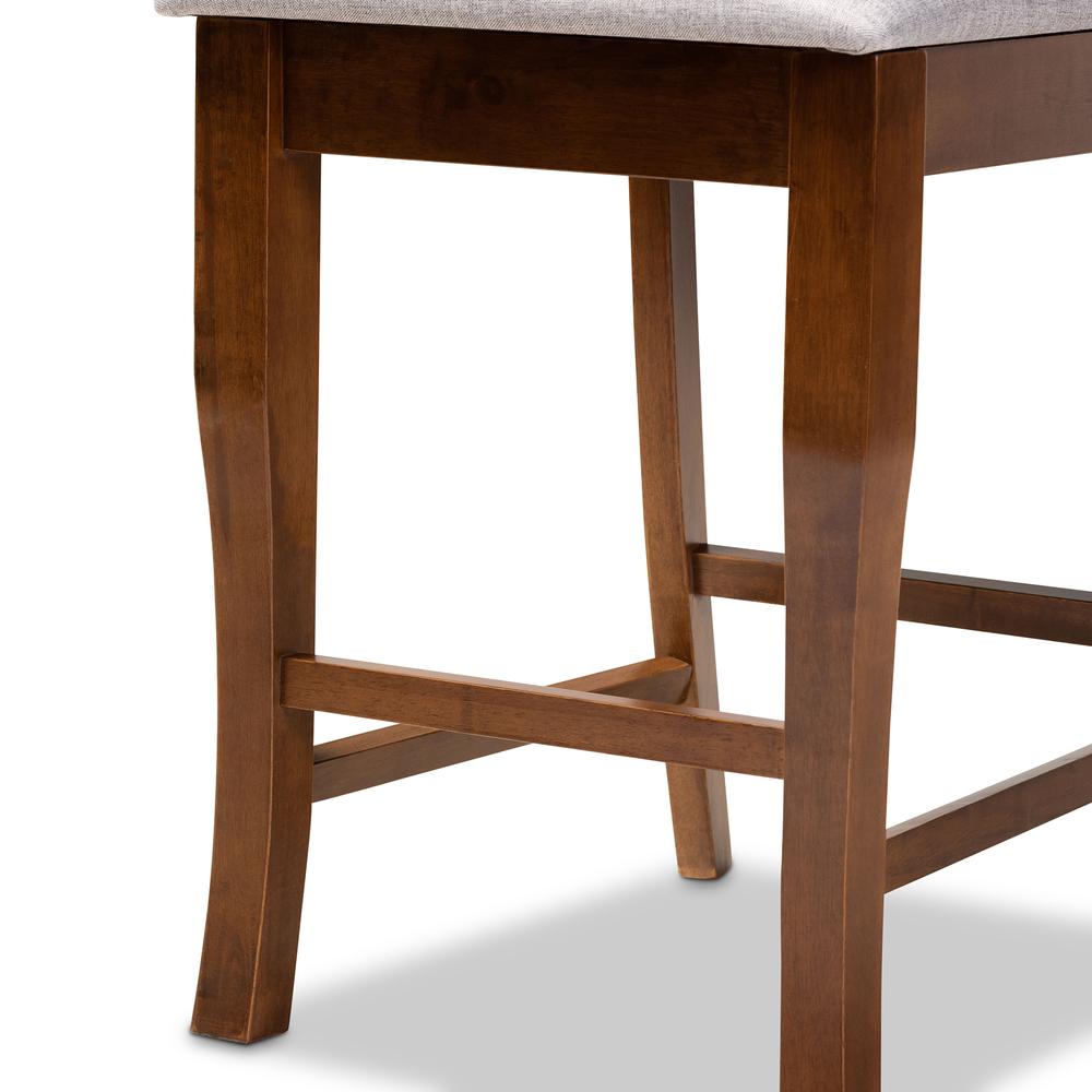Walnut Brown Finished Wood 2-Piece Counter Height Pub Chair Set. Picture 13