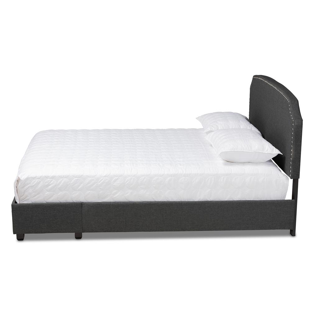 Larese Dark Grey Fabric Upholstered 2-Drawer Queen Size Platform Storage Bed. Picture 15