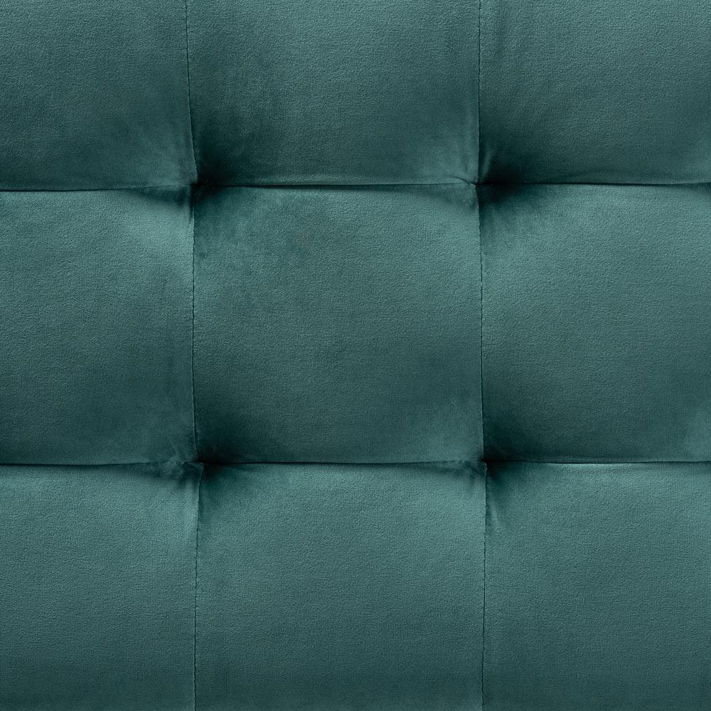 Baxton Studio Roanoke Modern and Contemporary Teal Blue Velvet Fabric Upholstered Grid-Tufted Storage Ottoman Bench. Picture 18