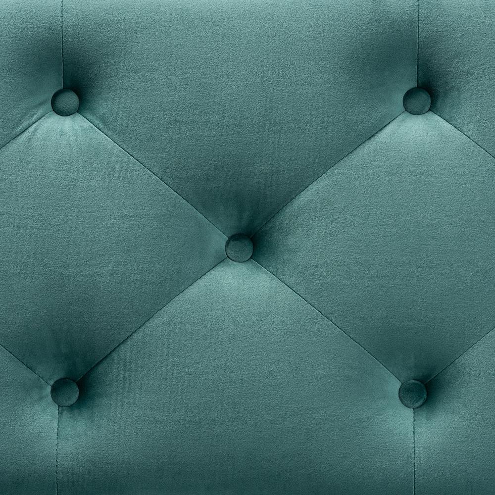 Baxton Studio Hannah Modern and Contemporary Teal Blue Velvet Fabric Upholstered Button-Tufted Storage Ottoman Bench. Picture 18