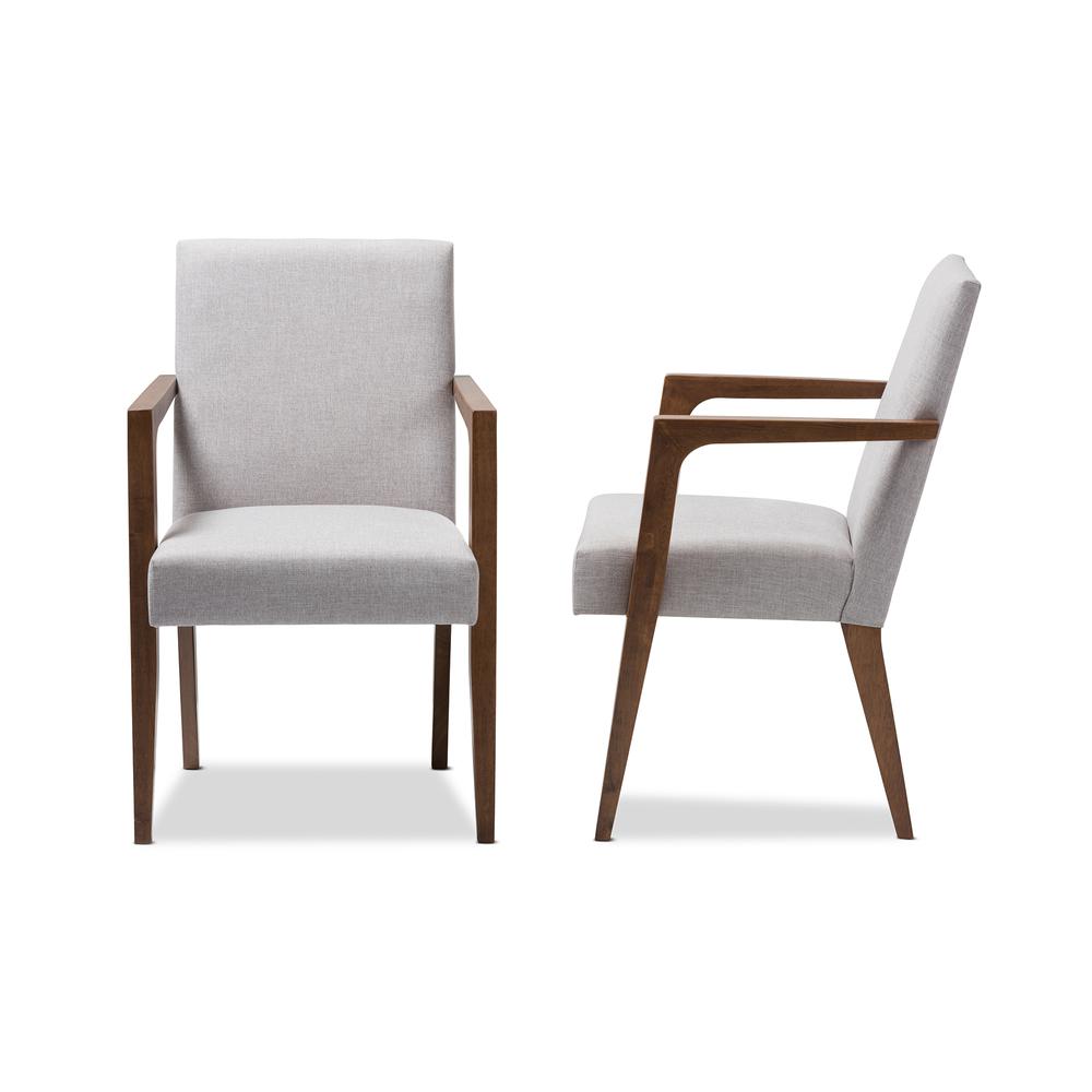 Greyish Beige Upholstered Wooden 2-Piece Lounge Chair Set. Picture 9