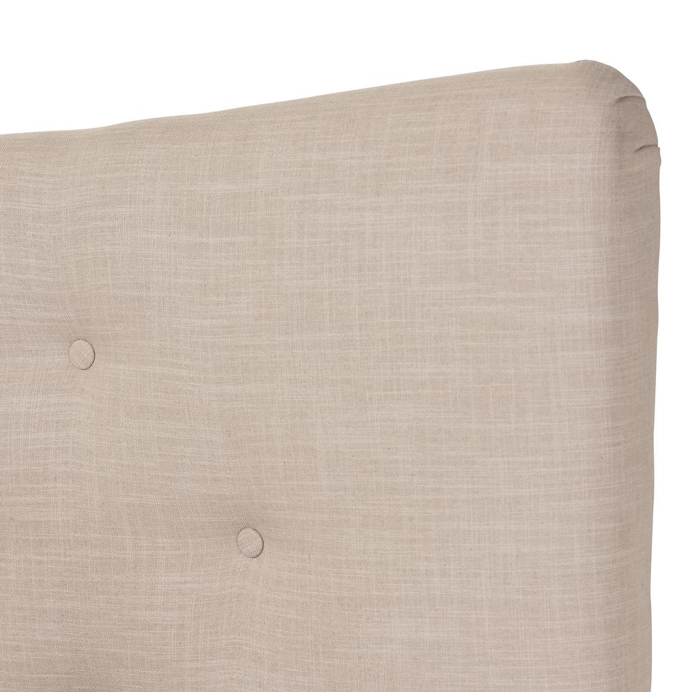 Baxton Studio Hannah Mid-Century Modern Beige Linen Queen Size Platform Bed. Picture 8
