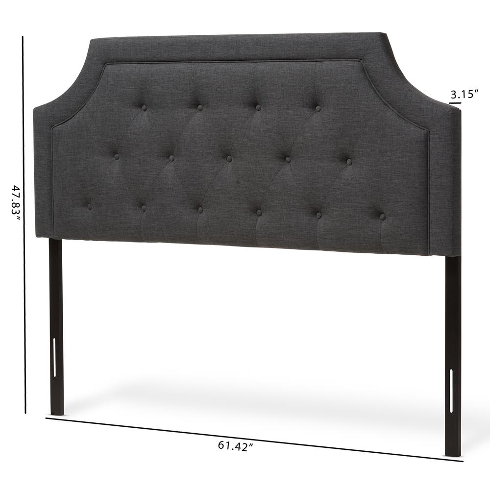 Baxton Studio Mars Modern and Contemporary Dark Grey Fabric Full Size Headboard. Picture 12