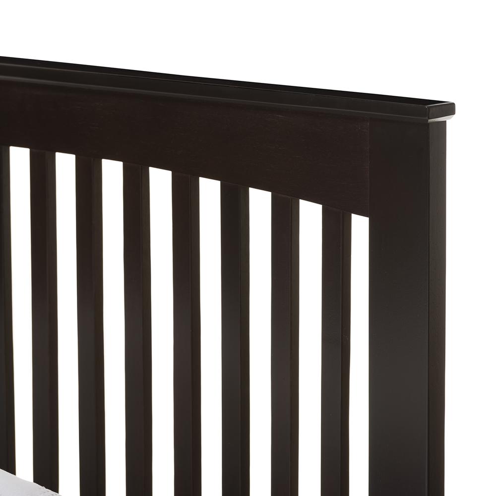 Hevea Twin Size Dark Brown Solid Wood Platform Bed with Guest Trundle Bed. Picture 9