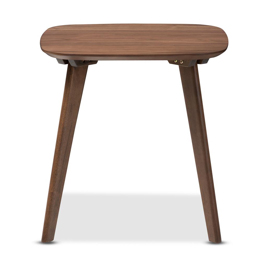 Baxton Studio Dahlia Mid-Century Modern Walnut Wood End Table. Picture 9