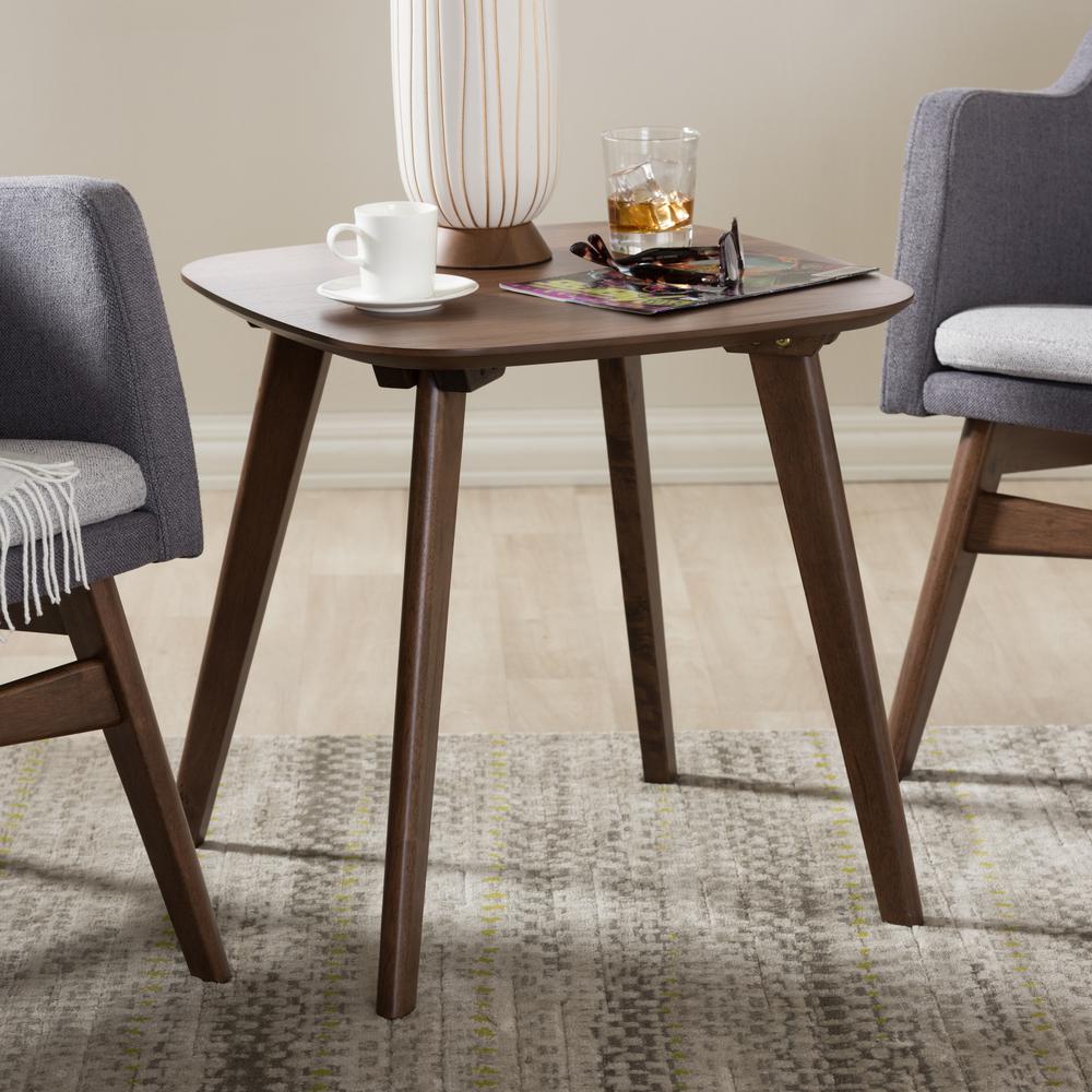 Baxton Studio Dahlia Mid-Century Modern Walnut Wood End Table. Picture 12