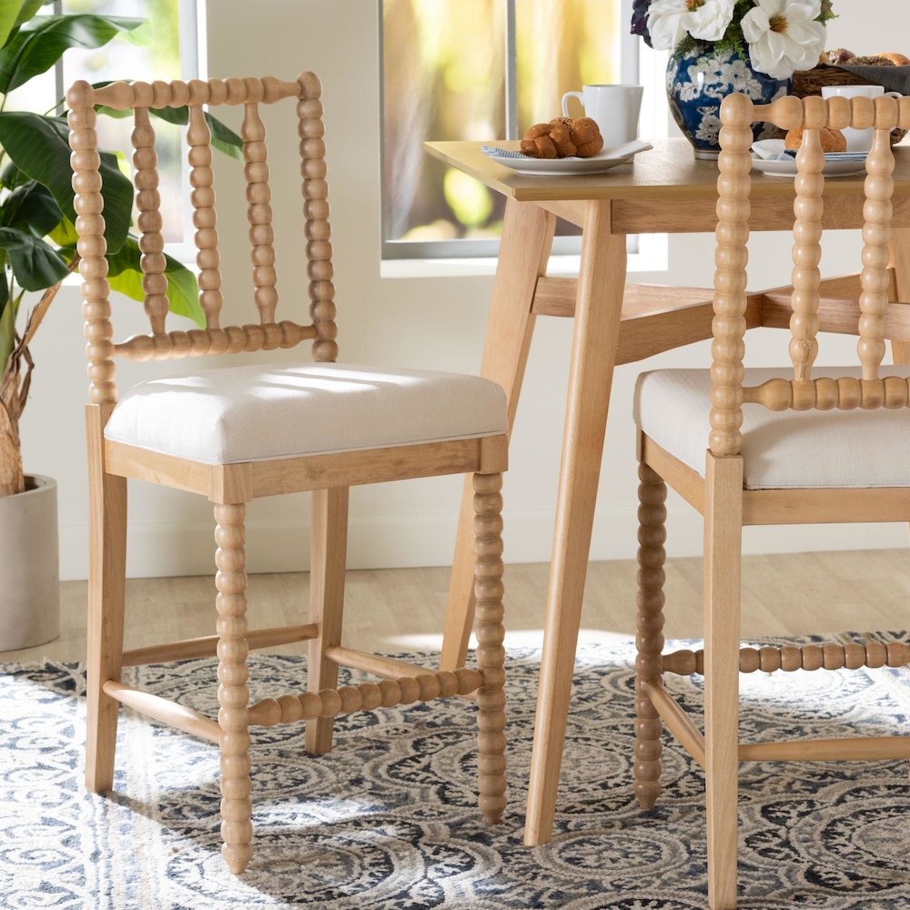 Deya Bobbin Counter Stool, Natural Brown. Picture 9
