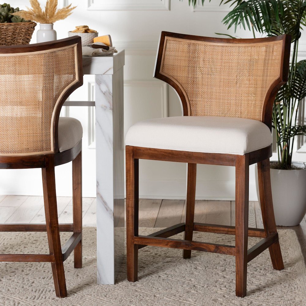Franco Rattan-Back Counter Stool. Picture 9