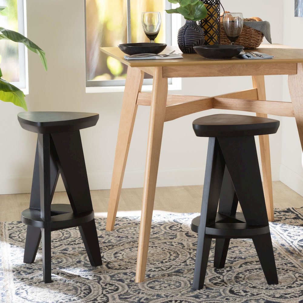 Roy Wood Counter Stool, Black. Picture 8