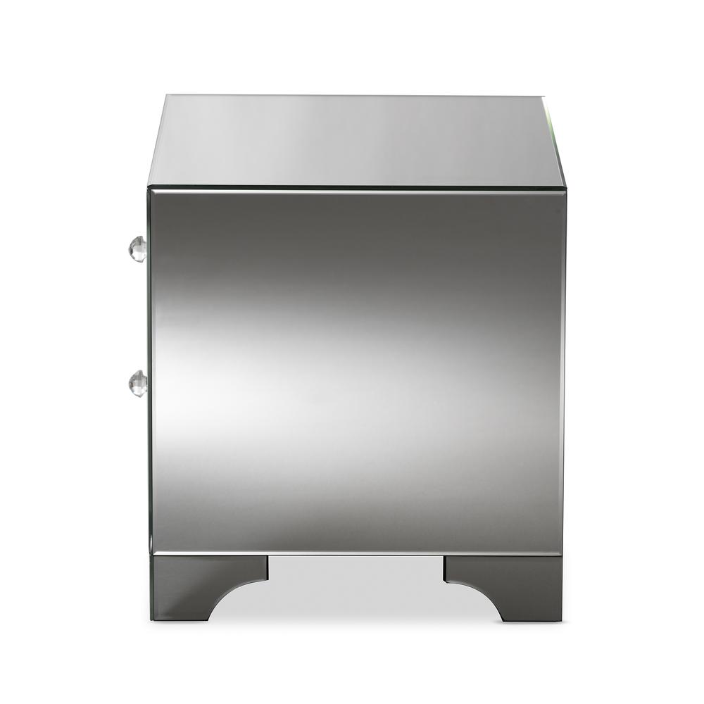 Baxton Studio Farrah Hollywood Regency Glamour Style Mirrored 2-Drawer End Table. Picture 11