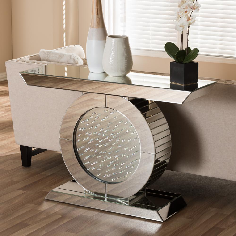 Baxton Studio Cagney Hollywood Regency Glamour Style Mirrored Console Table. Picture 10