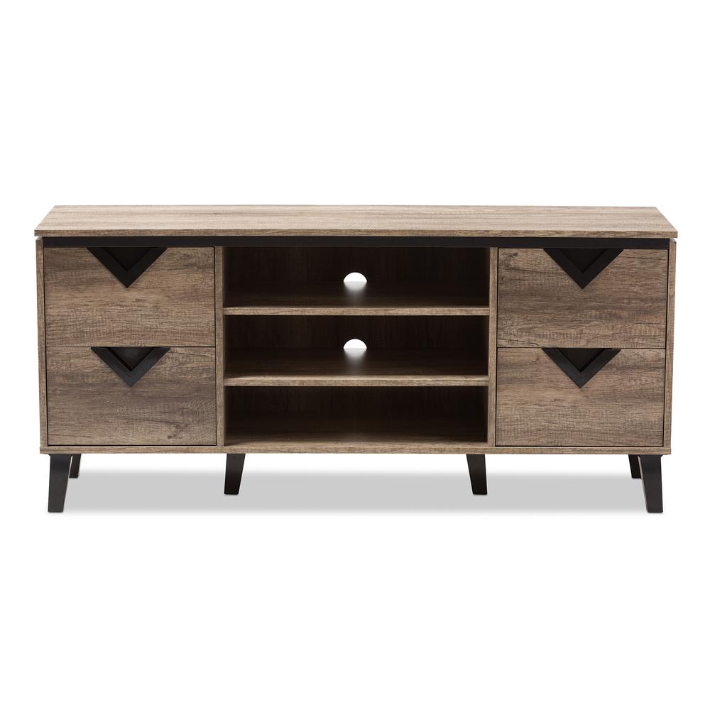 Baxton Studio Beacon Modern and Contemporary Light Brown Wood 55-Inch TV Stand. Picture 10